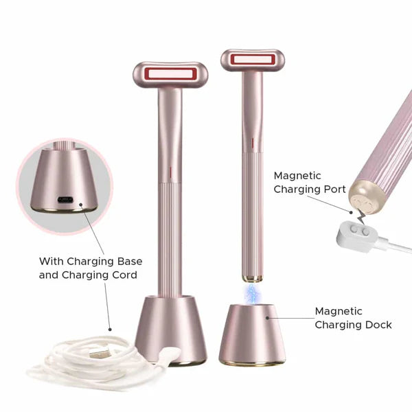 4-in-1 Anti-Aging Wand – Red Light Therapy, Microcurrent & Face Massager