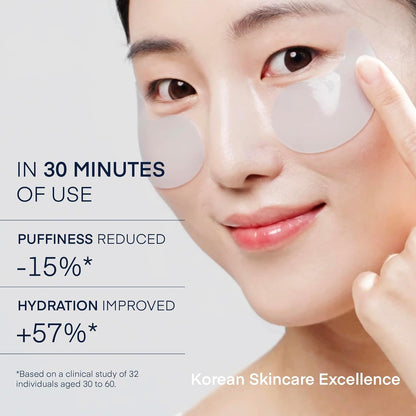 Korean Hydrating Eye Patches for Dark Circles, Puffiness & Wrinkles –  with Caffeine, Hyaluronic Acid & Niacinamide