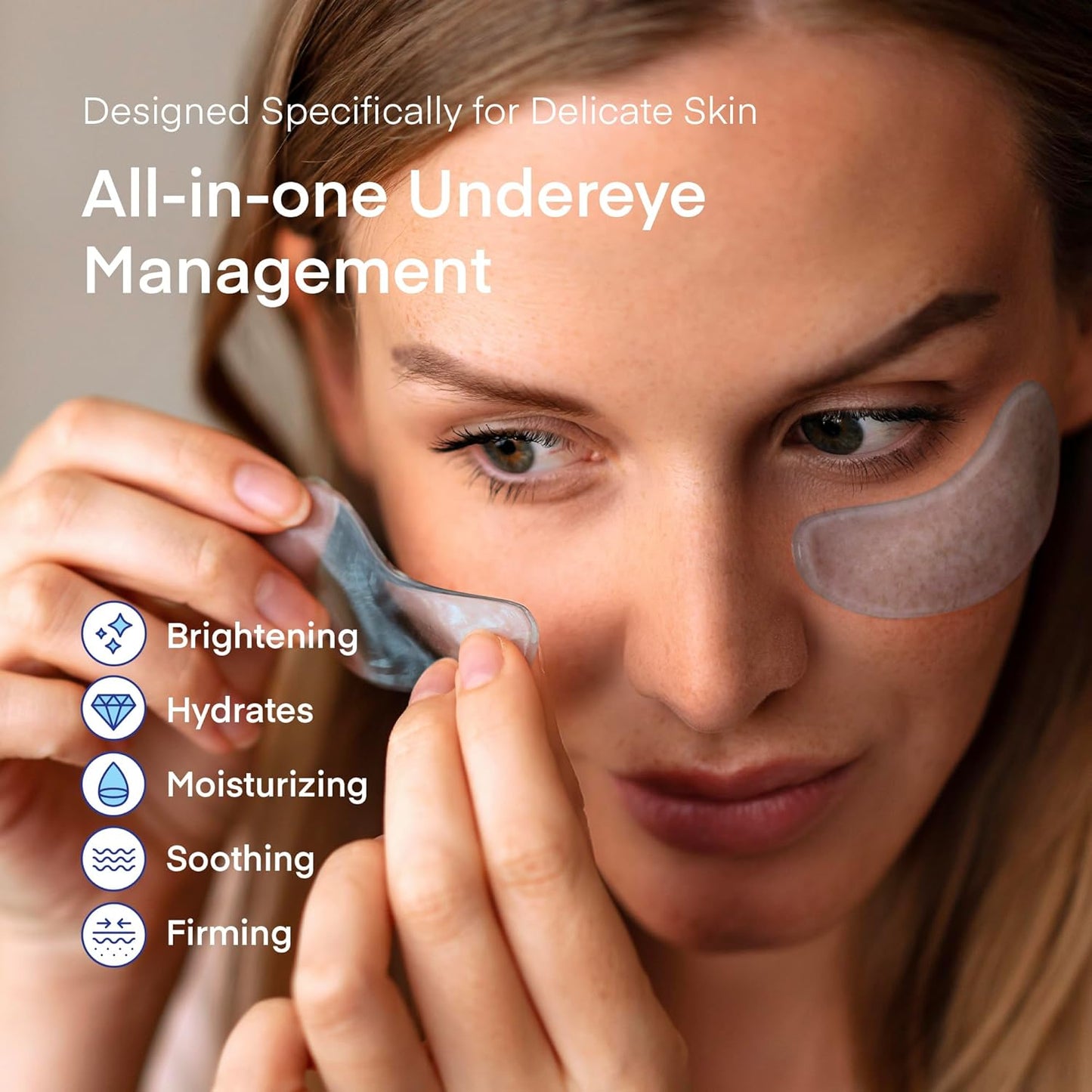 Korean Hydrating Eye Patches for Dark Circles, Puffiness & Wrinkles –  with Caffeine, Hyaluronic Acid & Niacinamide